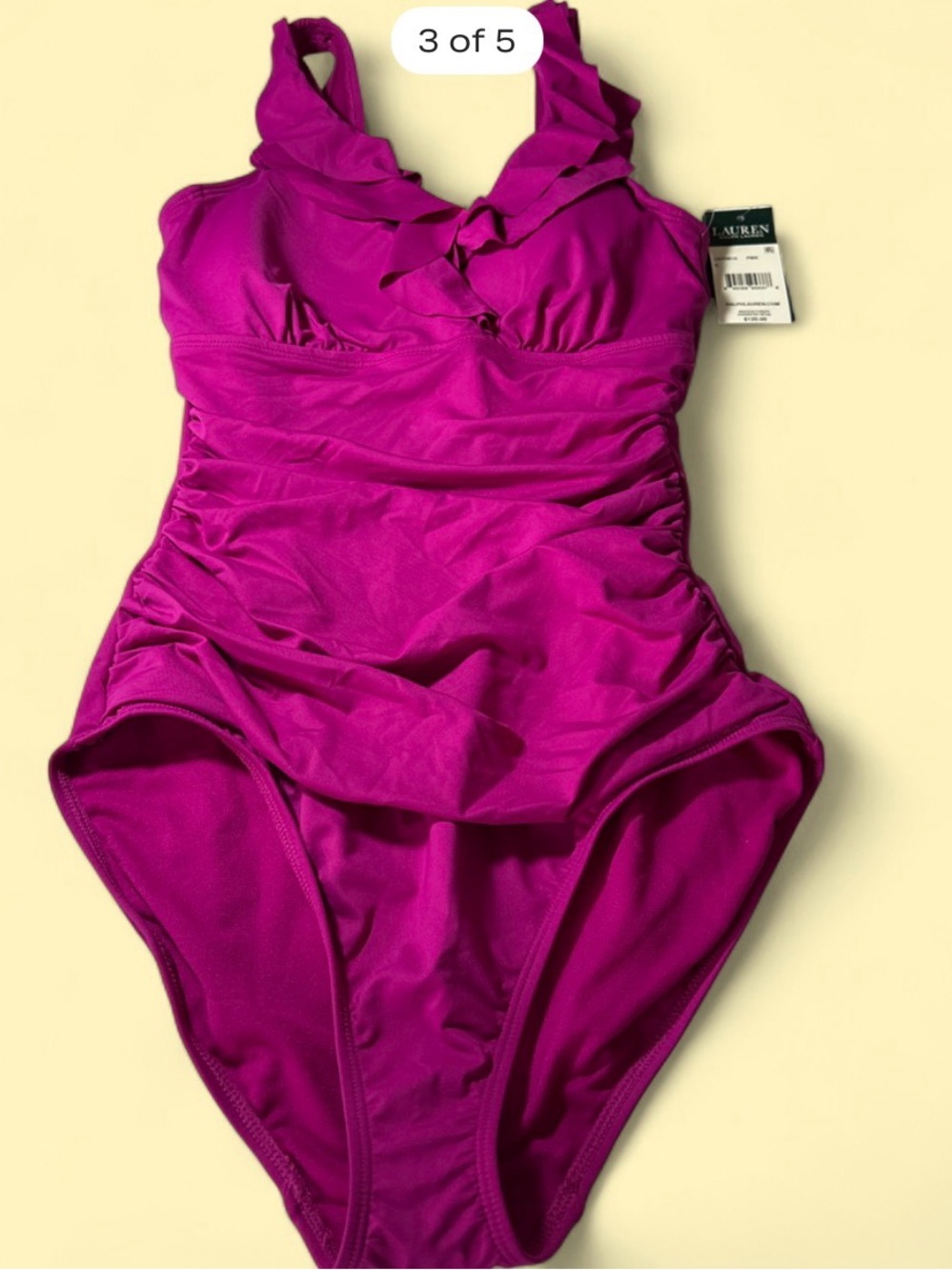 Ralph Lauren Fuchsia Ruffled One-Piece Swimsuit